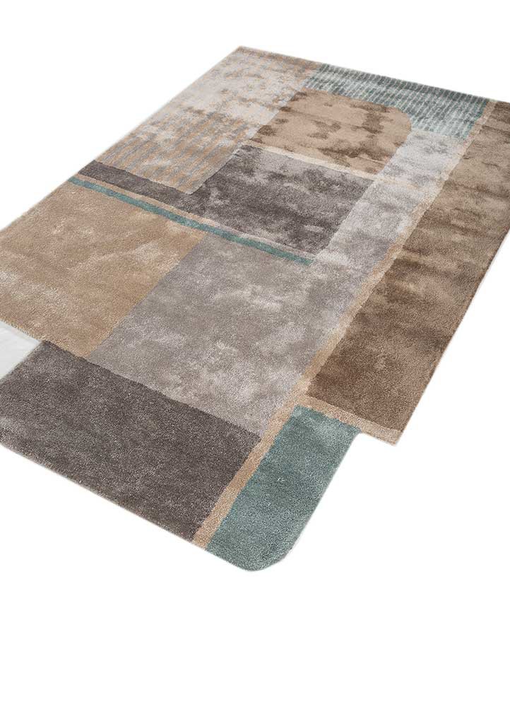 come around grey and black viscose hand tufted Rug - FoldShot come around grey and black viscose hand tufted Rug - FoldShot