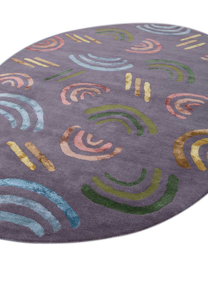 confetti pink and purple wool and viscose hand tufted Rug - FoldShot