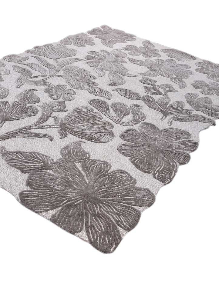 hacienda grey and black wool and viscose hand tufted Rug - FoldShot hacienda grey and black wool and viscose hand tufted Rug - FoldShot