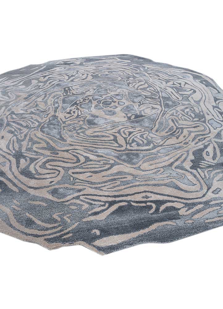 caliedo blue wool and viscose hand tufted Rug - FoldShot