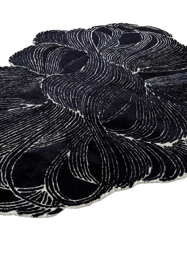infini blue wool and viscose hand tufted Rug - FoldShot infini blue wool and viscose hand tufted Rug - FoldShot