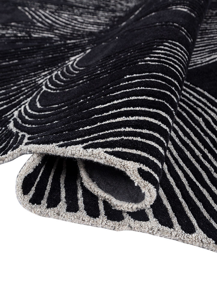 infini grey and black wool and viscose hand tufted Rug - FoldShot infini grey and black wool and viscose hand tufted Rug - FoldShot