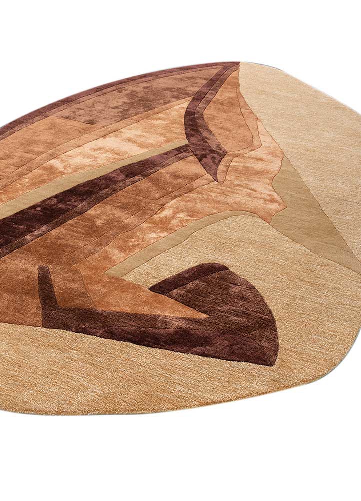 come around gold wool and viscose hand tufted Rug - FoldShot come around gold wool and viscose hand tufted Rug - FoldShot