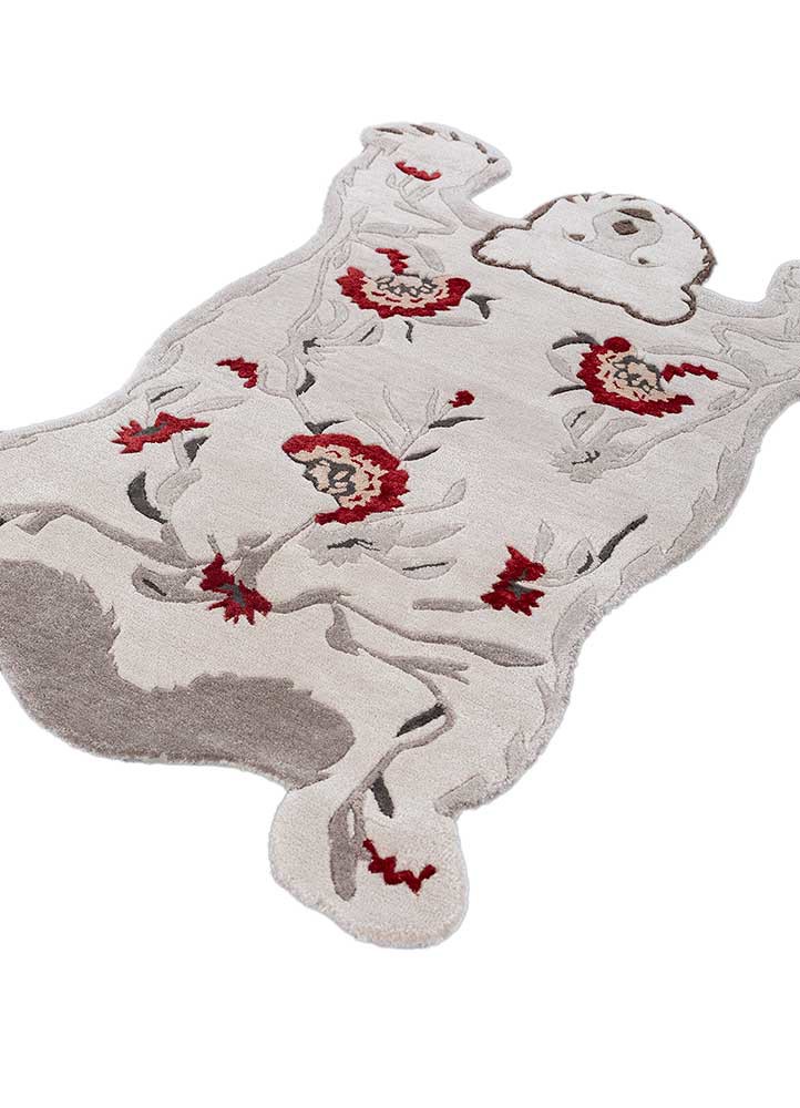 wild wanderlust ivory wool and viscose hand tufted Rug - FoldShot