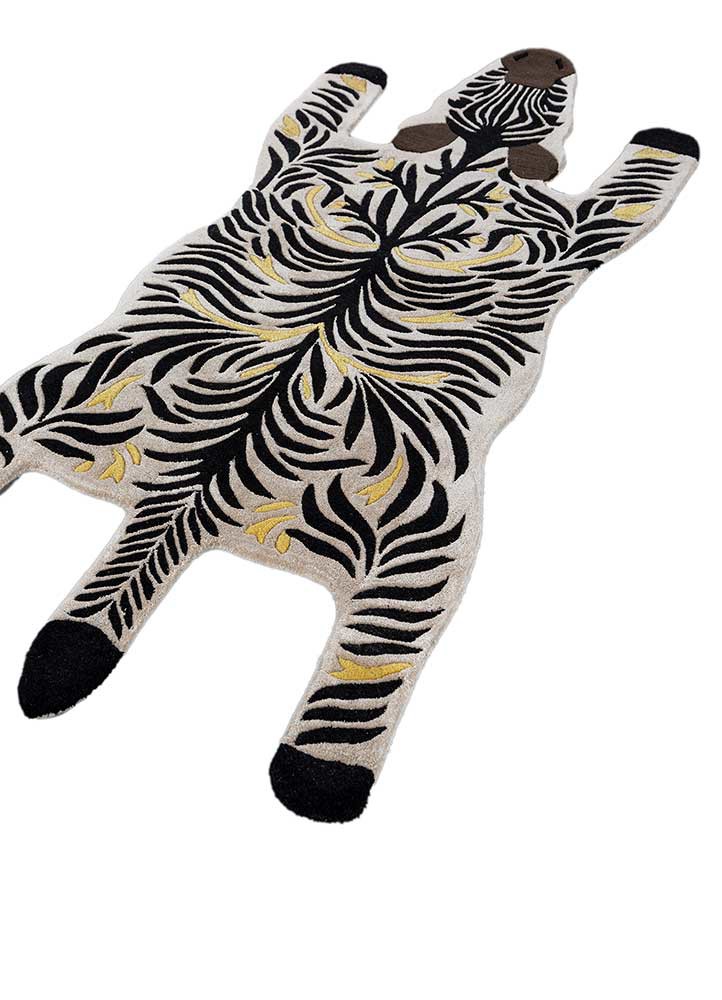 wild wanderlust ivory wool and viscose hand tufted Rug - FoldShot