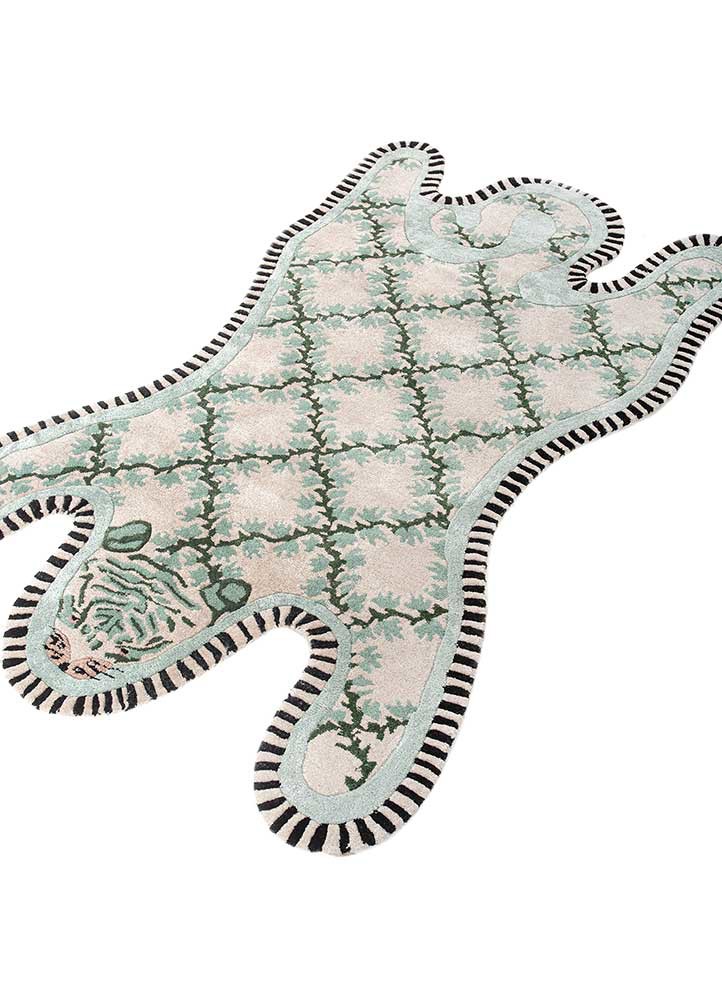 wild wanderlust ivory wool and viscose hand tufted Rug - FoldShot