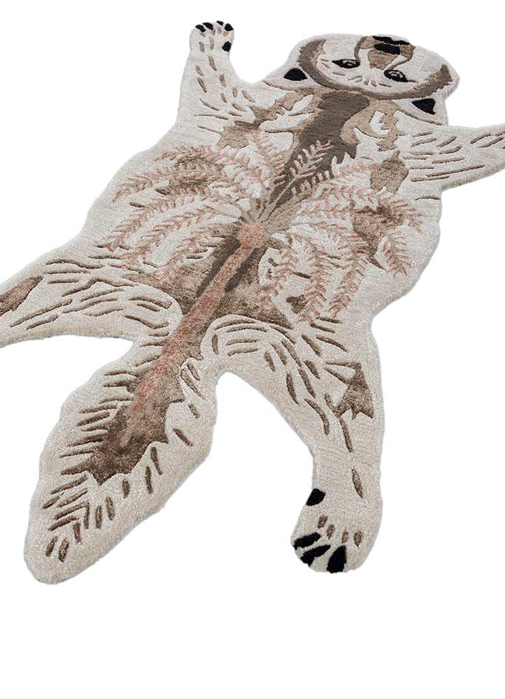 wild wanderlust ivory wool and viscose hand tufted Rug - FoldShot