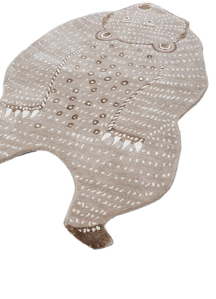 wild wanderlust ivory wool and viscose hand tufted Rug - FoldShot