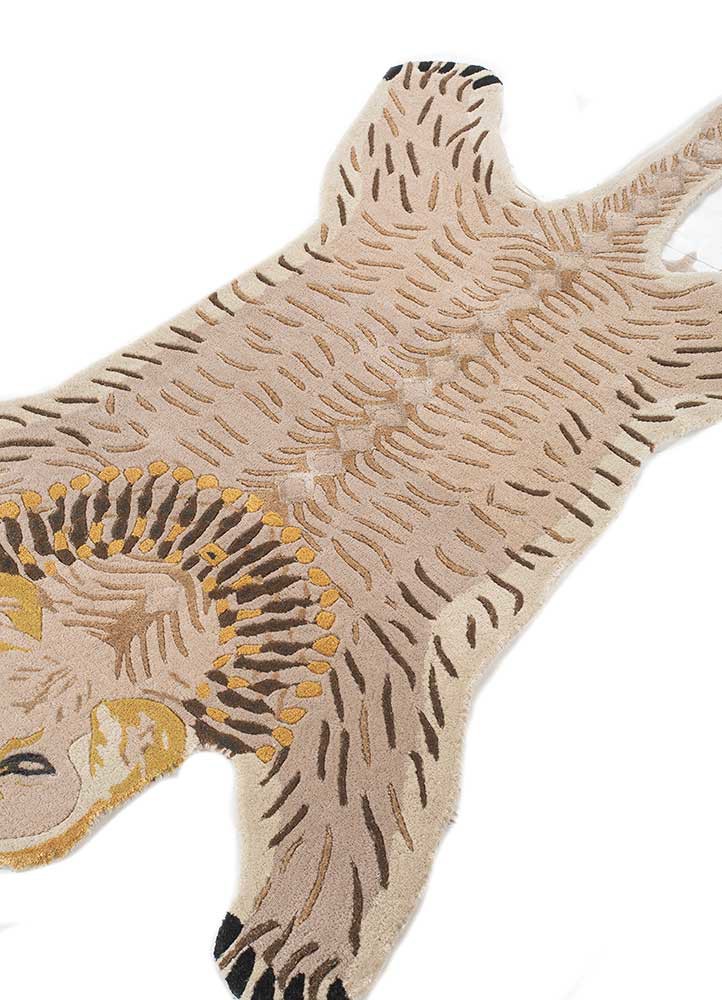 wild wanderlust ivory wool and viscose hand tufted Rug - FoldShot