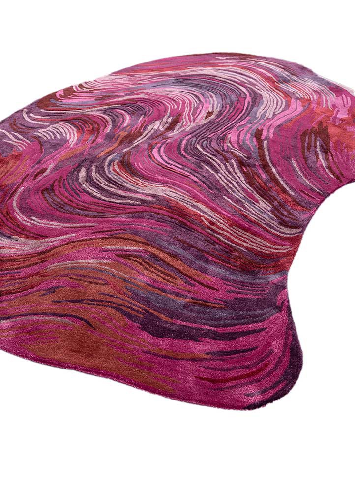 lucid pink and purple wool and viscose hand tufted Rug - FoldShot lucid pink and purple wool and viscose hand tufted Rug - FoldShot