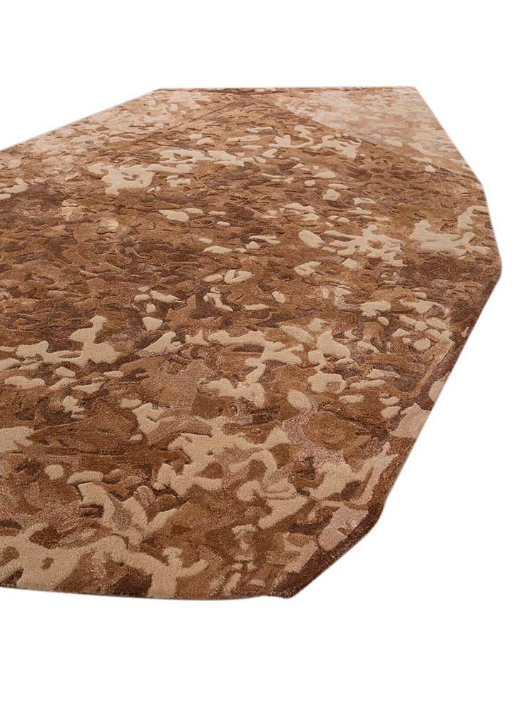 lucid red and orange wool and viscose hand tufted Rug - FoldShot