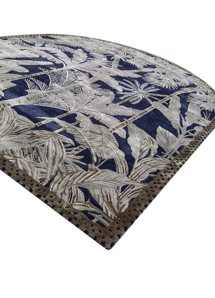aurelia blue wool and viscose hand tufted Rug - FoldShot