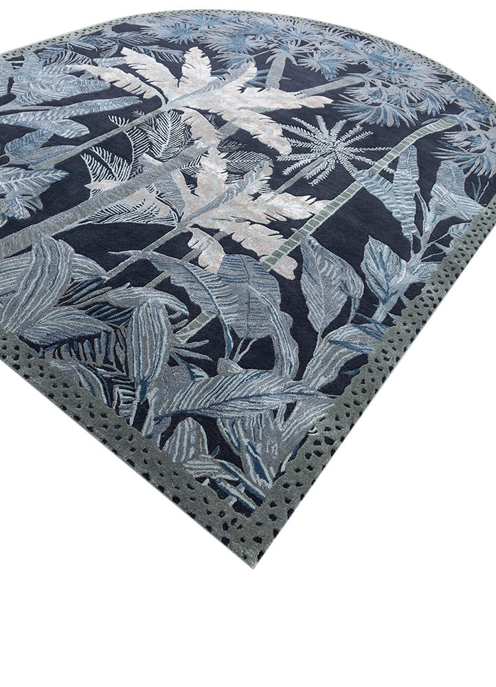 aurelia blue wool and viscose hand tufted Rug - FoldShot