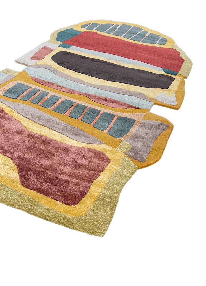 joy red and orange wool and viscose hand tufted Rug - FoldShot joy red and orange wool and viscose hand tufted Rug - FoldShot