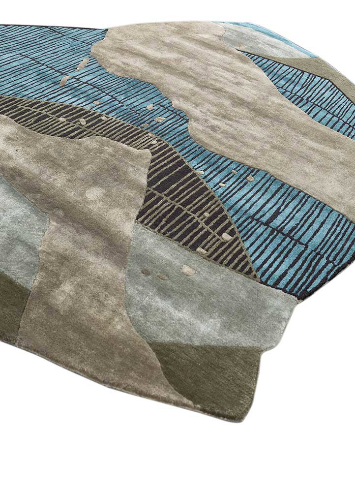 adrift green wool and viscose hand tufted Rug - FoldShot adrift green wool and viscose hand tufted Rug - FoldShot