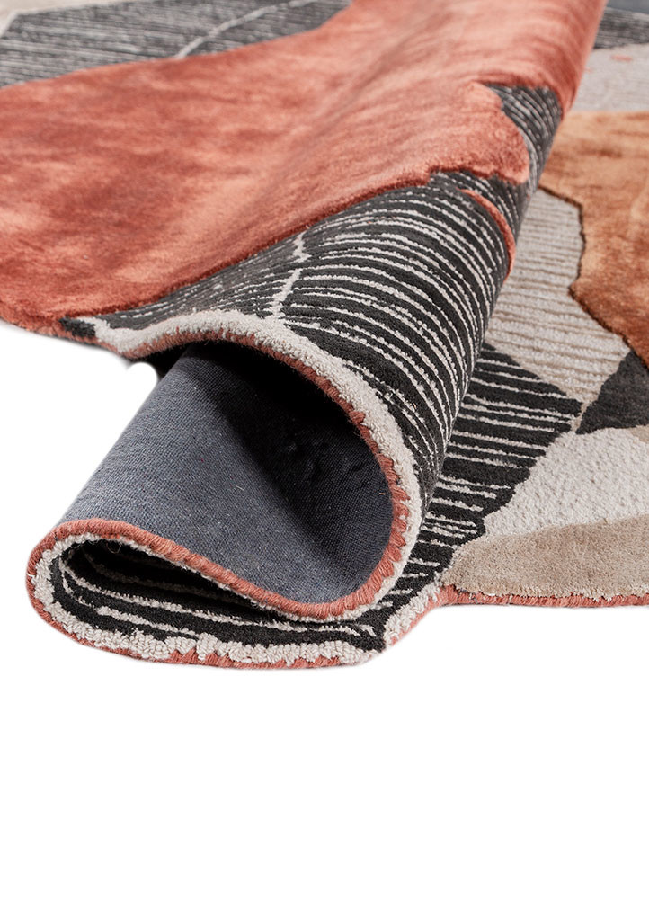 adrift red and orange wool and viscose hand tufted Rug - FoldShot adrift red and orange wool and viscose hand tufted Rug - FoldShot