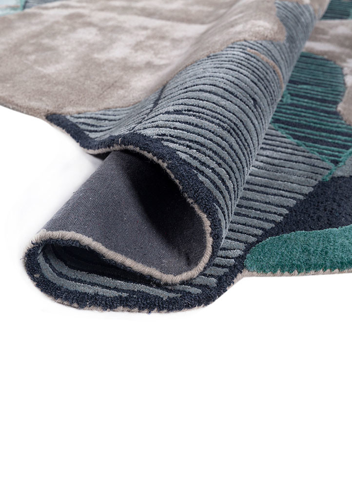 adrift grey and black wool and viscose hand tufted Rug - FoldShot adrift grey and black wool and viscose hand tufted Rug - FoldShot