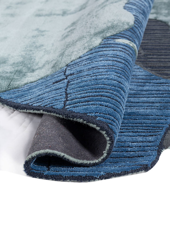 adrift blue wool and viscose hand tufted Rug - FoldShot adrift blue wool and viscose hand tufted Rug - FoldShot