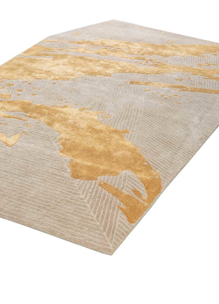 adrift gold wool and viscose hand tufted Rug - FoldShot
