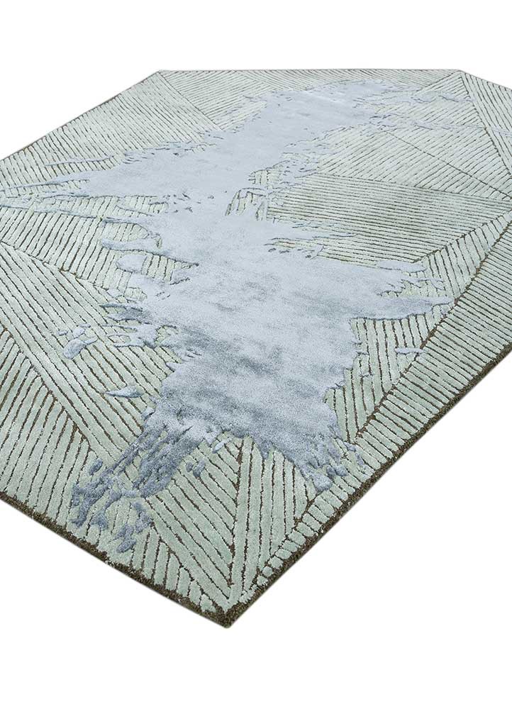 adrift blue wool and viscose hand tufted Rug - FoldShot