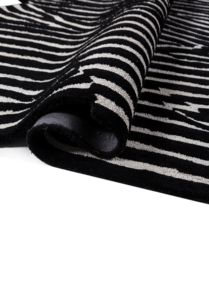 adrift grey and black wool and viscose hand tufted Rug - FoldShot