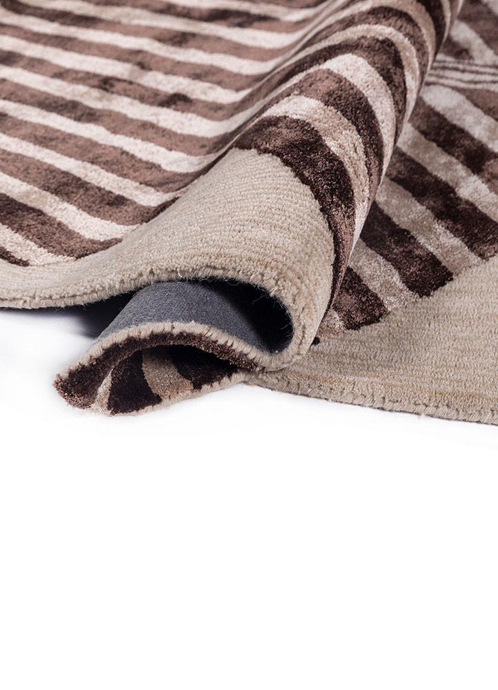 adrift beige and brown wool and viscose hand tufted Rug - FoldShot