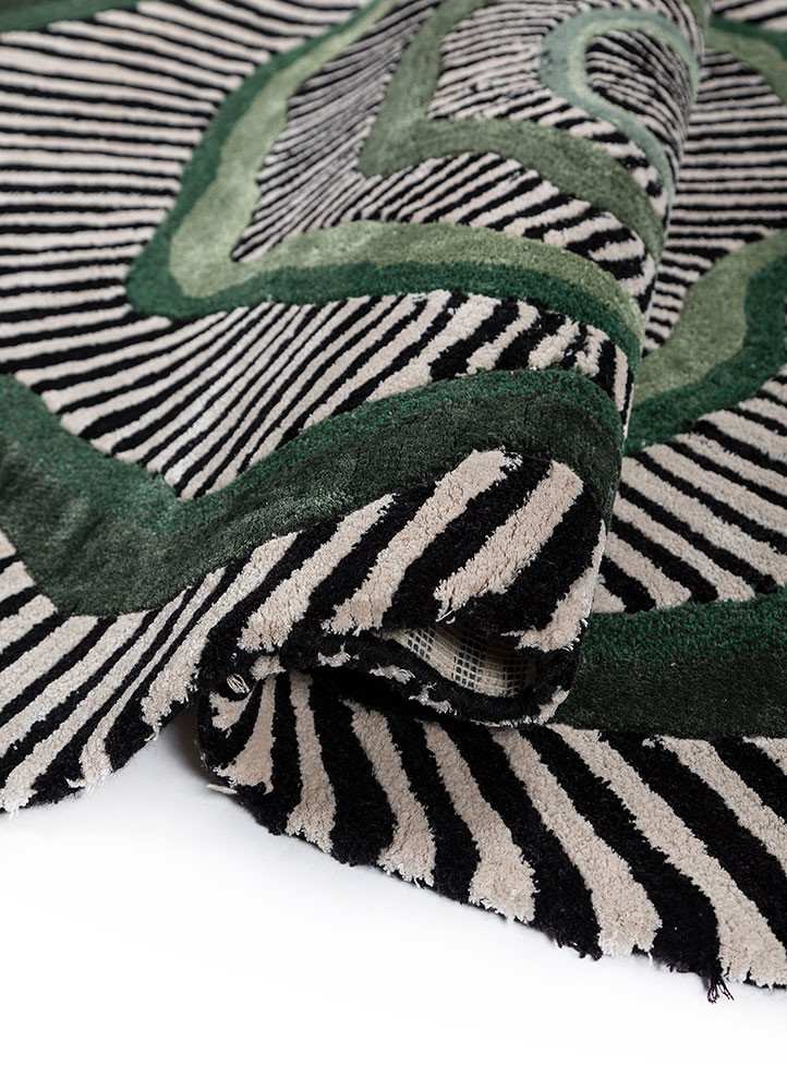 adrift grey and black wool and viscose hand tufted Rug - FoldShot