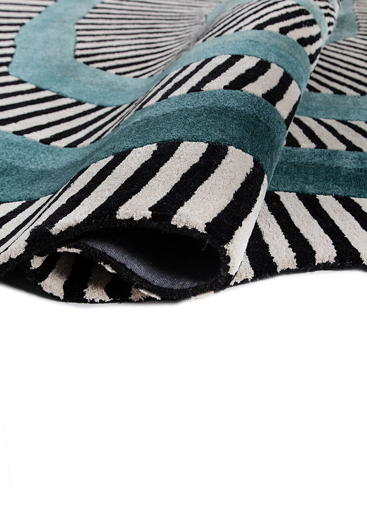 adrift grey and black wool and viscose hand tufted Rug - FoldShot