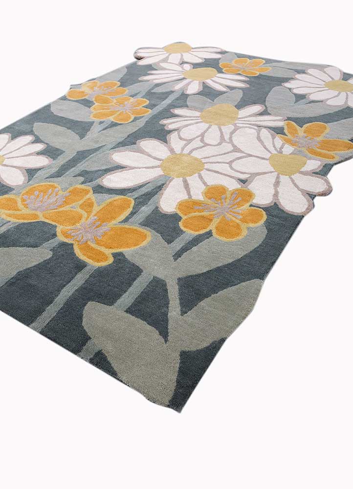 hacienda blue wool hand tufted Rug - FoldShot hacienda blue wool hand tufted Rug - FoldShot