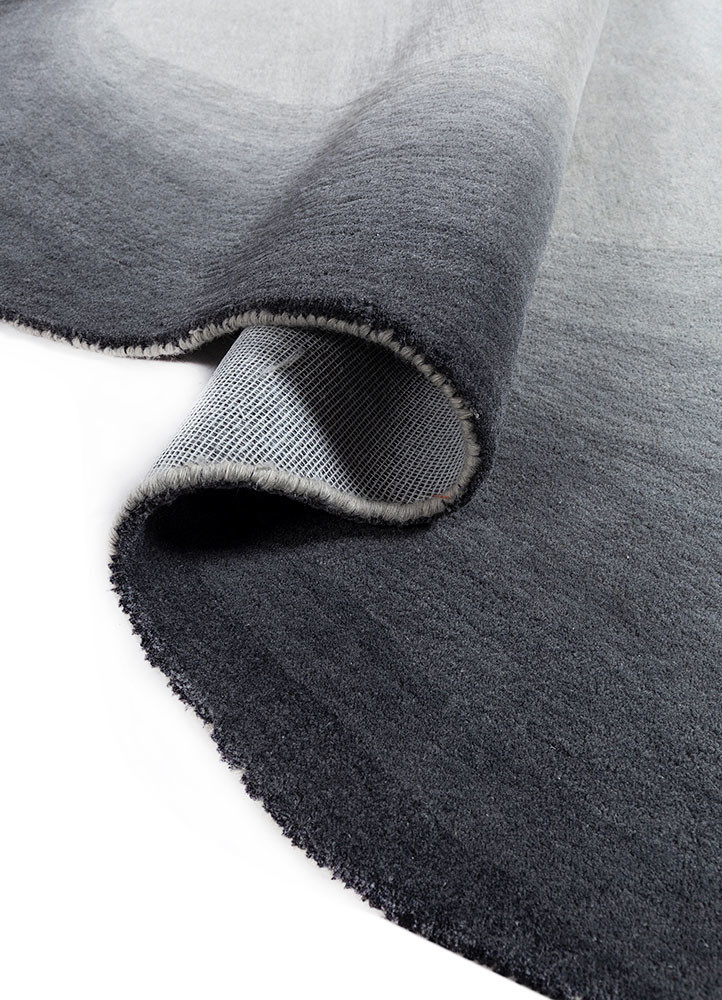 chroma grey and black wool hand tufted Rug - FoldShot