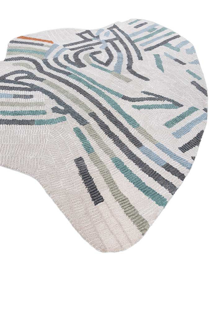 pathways ivory wool and viscose hand tufted Rug - FoldShot pathways ivory wool and viscose hand tufted Rug - FoldShot