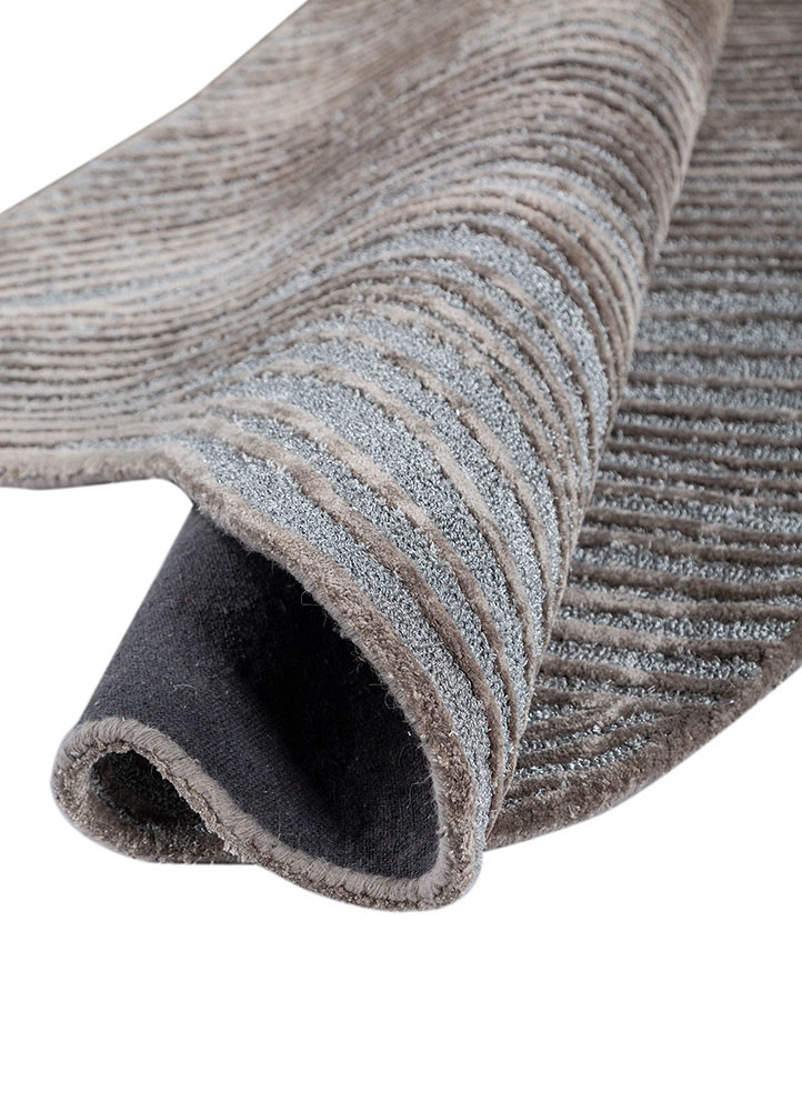 infini grey and black viscose hand tufted Rug - FoldShot