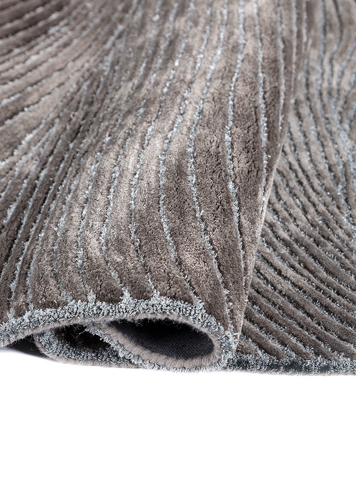 infini grey and black viscose hand tufted Rug - FoldShot