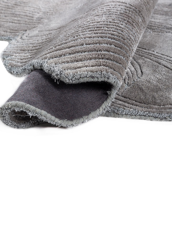 infini grey and black viscose hand tufted Rug - FoldShot