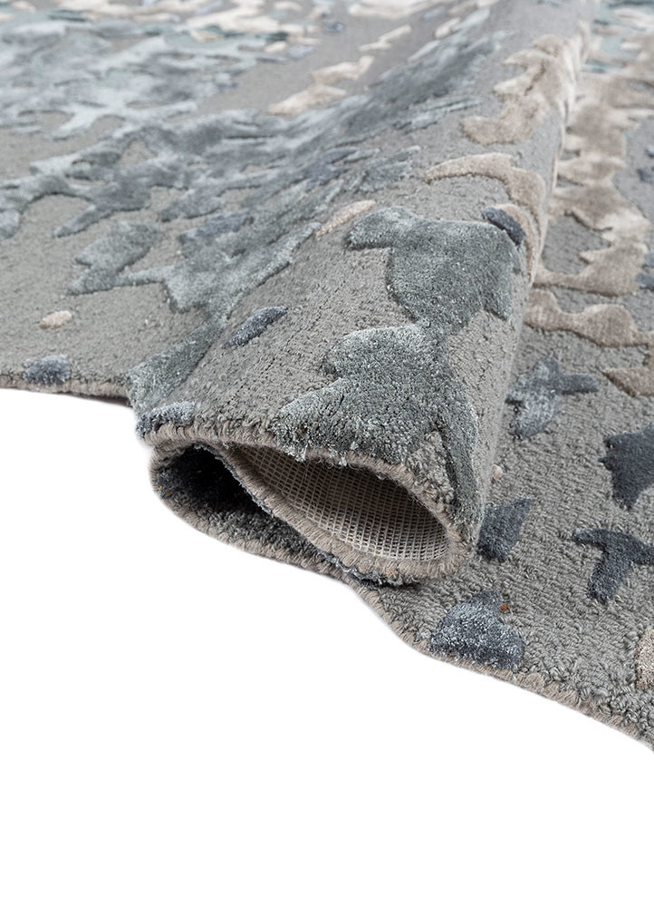 white noise blue wool and viscose hand tufted Rug - FoldShot white noise blue wool and viscose hand tufted Rug - FoldShot