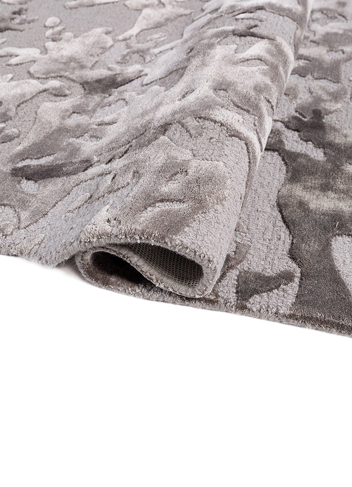 white noise grey and black wool and viscose hand tufted Rug - FoldShot white noise grey and black wool and viscose hand tufted Rug - FoldShot