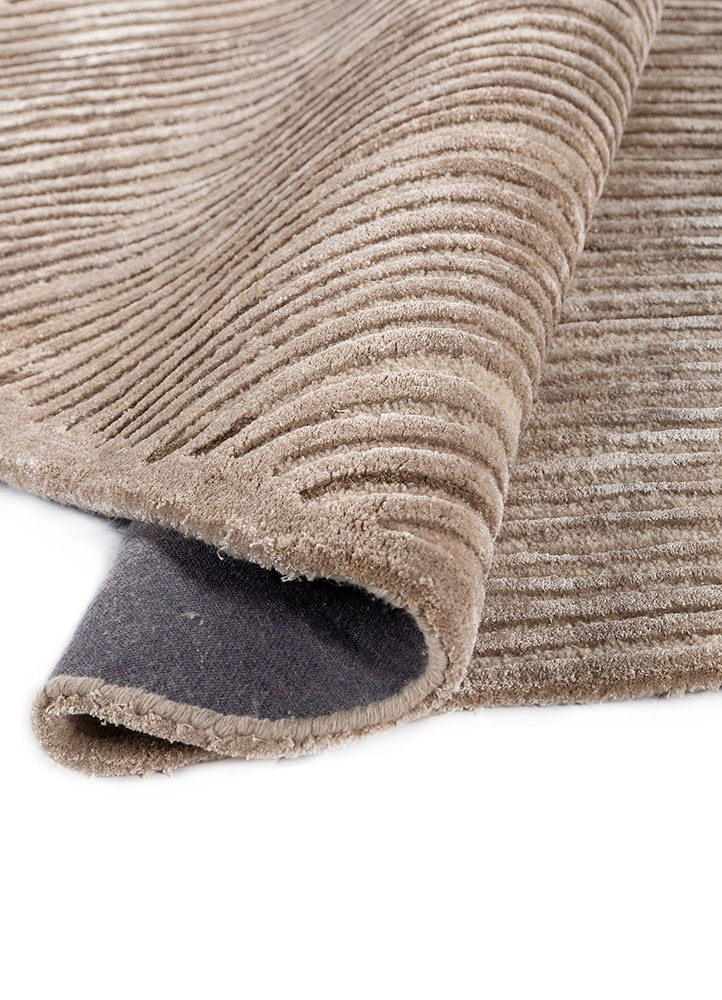lucid beige and brown wool and viscose hand tufted Rug - FoldShot lucid beige and brown wool and viscose hand tufted Rug - FoldShot
