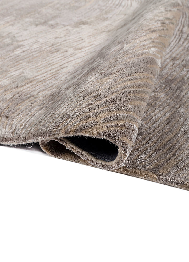 lucid beige and brown wool and viscose hand tufted Rug - FoldShot