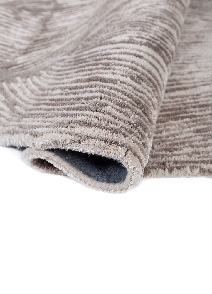 lucid beige and brown wool and viscose hand tufted Rug - FoldShot lucid beige and brown wool and viscose hand tufted Rug - FoldShot