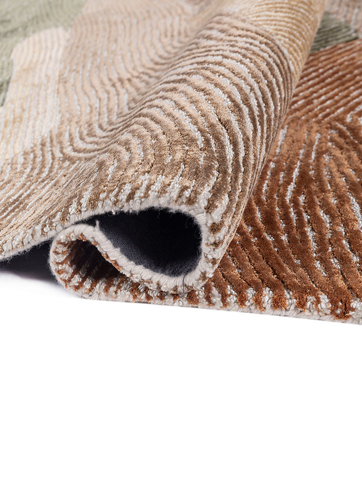 white noise ivory viscose hand tufted Rug - FoldShot