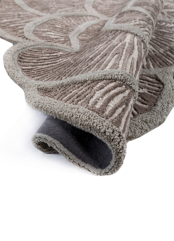 aurelia beige and brown wool and viscose hand tufted Rug - FoldShot