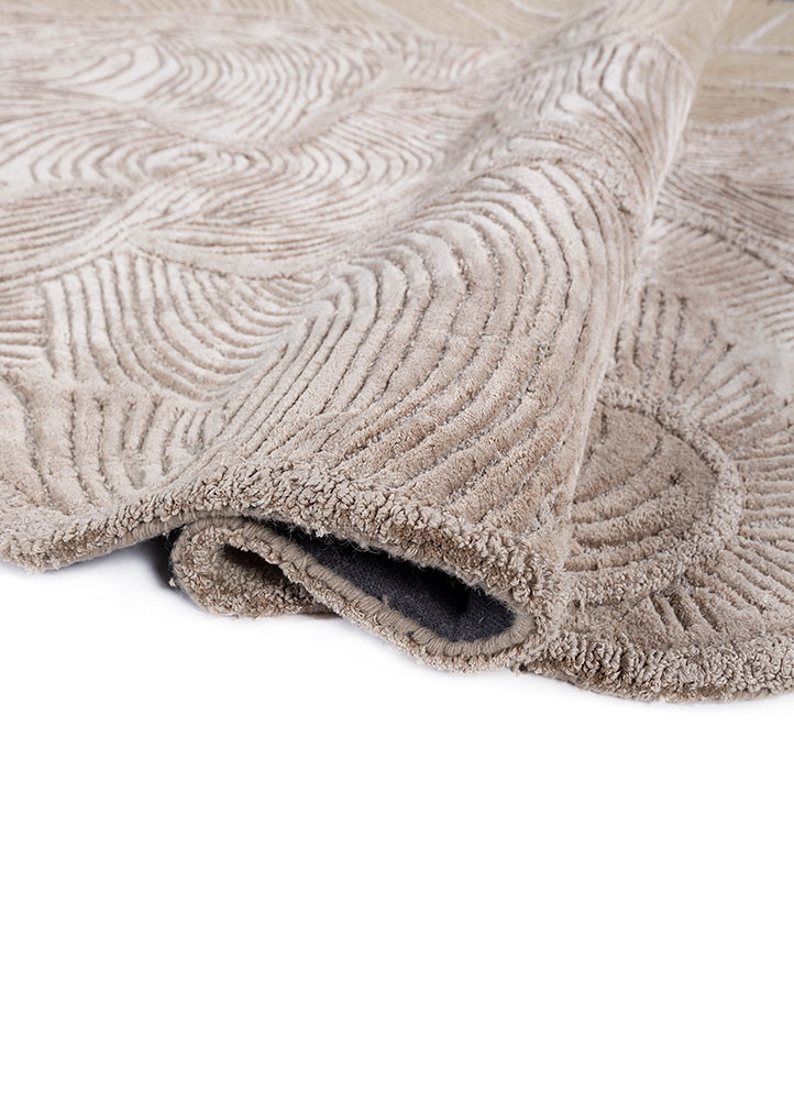 aurelia beige and brown wool and viscose hand tufted Rug - FoldShot