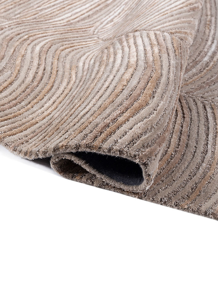 lucid beige and brown wool and viscose hand tufted Rug - FoldShot lucid beige and brown wool and viscose hand tufted Rug - FoldShot