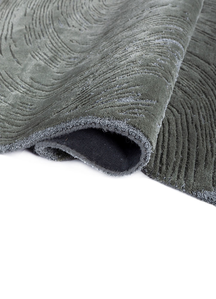 infini blue wool and viscose hand tufted Rug - FoldShot