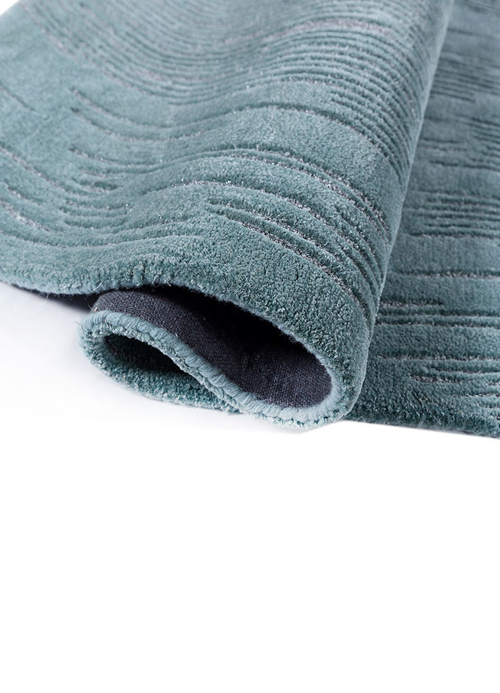 lucid blue wool and viscose hand tufted Rug - FoldShot lucid blue wool and viscose hand tufted Rug - FoldShot