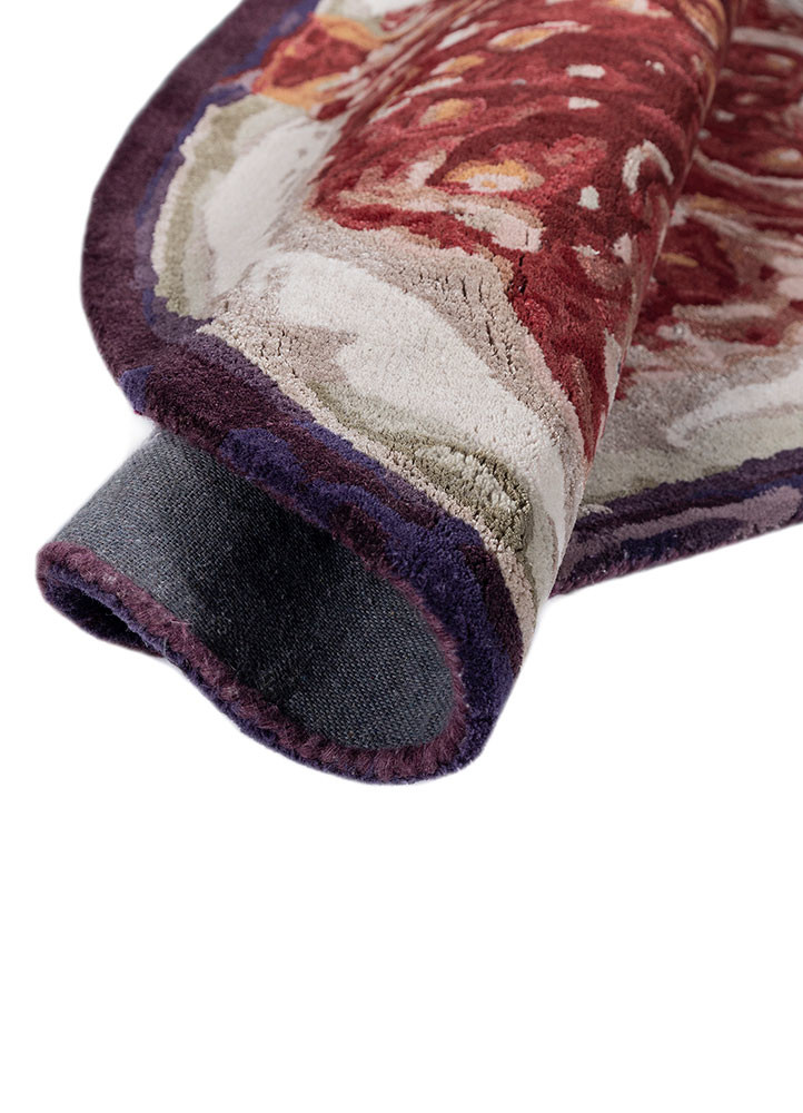 aprezo red and orange wool and viscose hand tufted Rug - FoldShot aprezo red and orange wool and viscose hand tufted Rug - FoldShot
