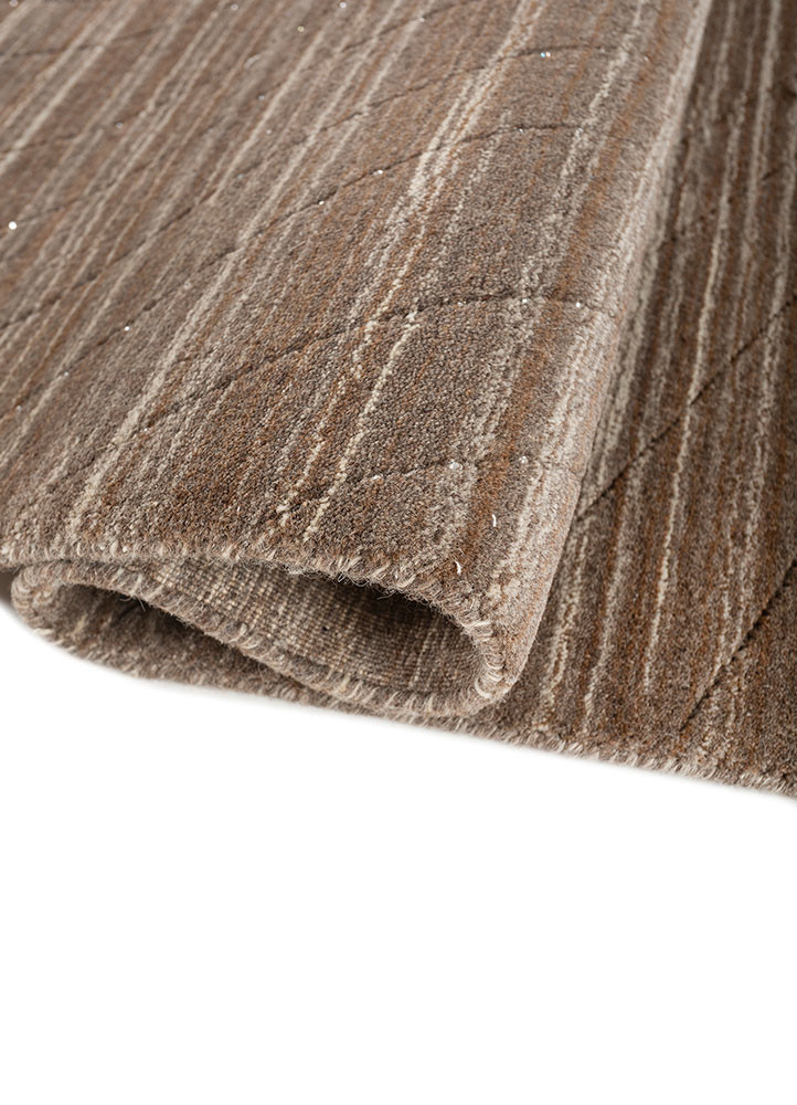forme beige and brown wool hand loom Rug - FoldShot forme beige and brown wool hand loom Rug - FoldShot