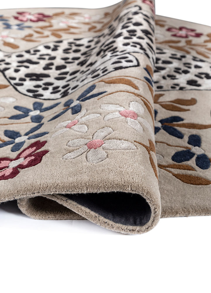 wild wanderlust beige and brown wool and viscose hand tufted Rug - FoldShot wild wanderlust beige and brown wool and viscose hand tufted Rug - FoldShot