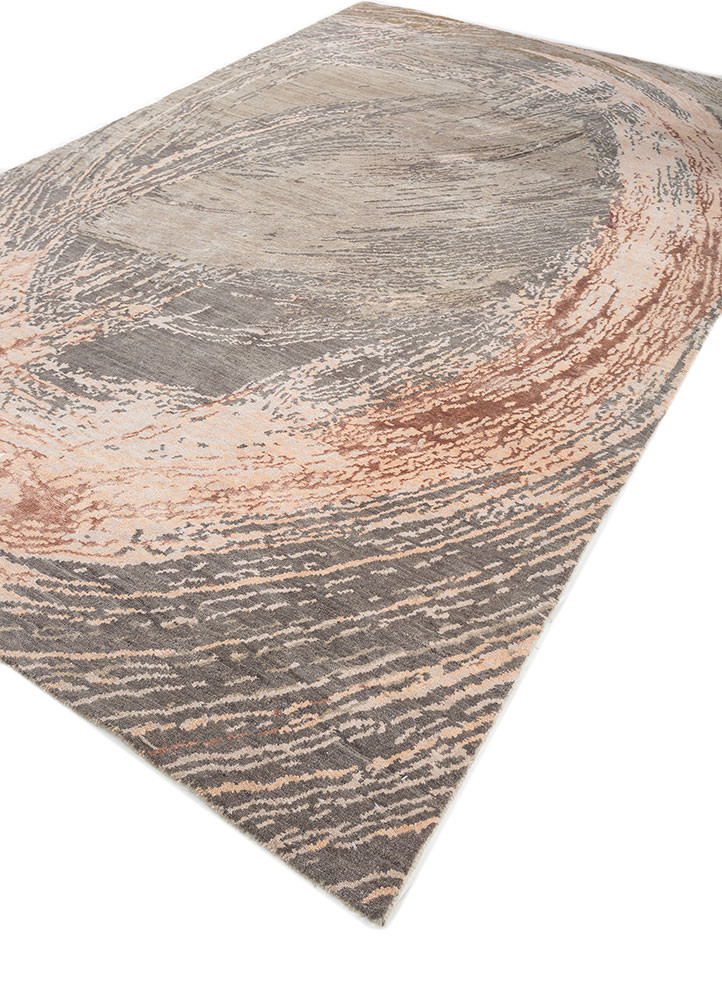 hidden by kavi grey and black wool and bamboo silk hand knotted Rug - FoldShot hidden by kavi grey and black wool and bamboo silk hand knotted Rug - FoldShot