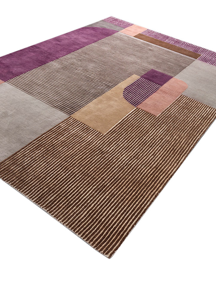 blythe grey and black wool hand knotted Rug - FoldShot